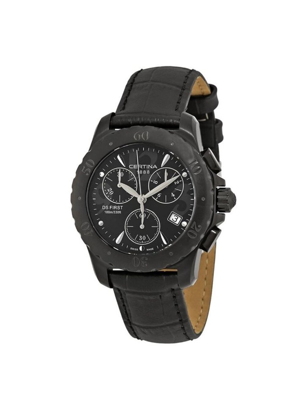 NWT Certina DS First Chronograph Quartz Black Dial Ladies Watch